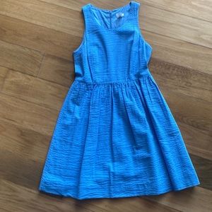 J Crew sky blue waffles cotton A line dress.